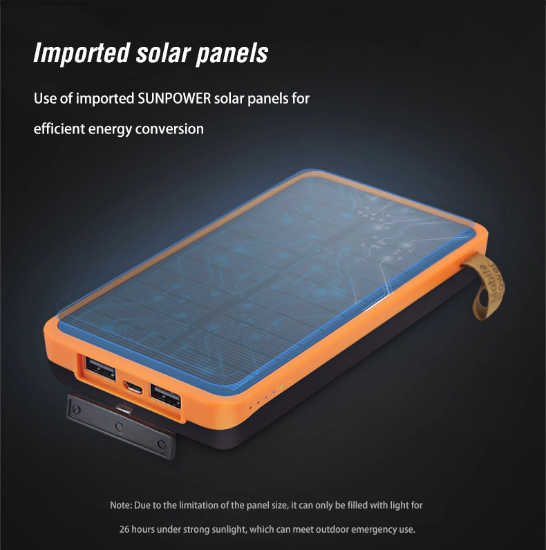 Hot Sale Waterproof Solar 10000mAh Power Bank Outdoor Camping Portable Foldable Solar Panels 5V 2A USB Output Device Sun Power