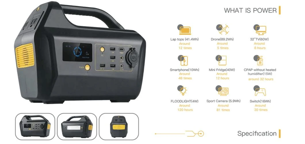 500W Portable Power Station Ncm Battery Solar Charging Solar Panel Power Portable Energy System Outdoor Power