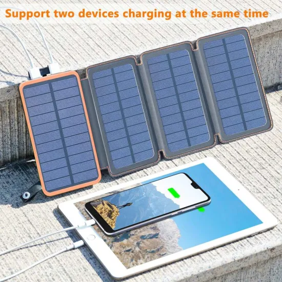 Hot Sale Waterproof Solar 10000mAh Power Bank Outdoor Camping Portable Foldable Solar Panels 5V 2A USB Output Device Sun Power